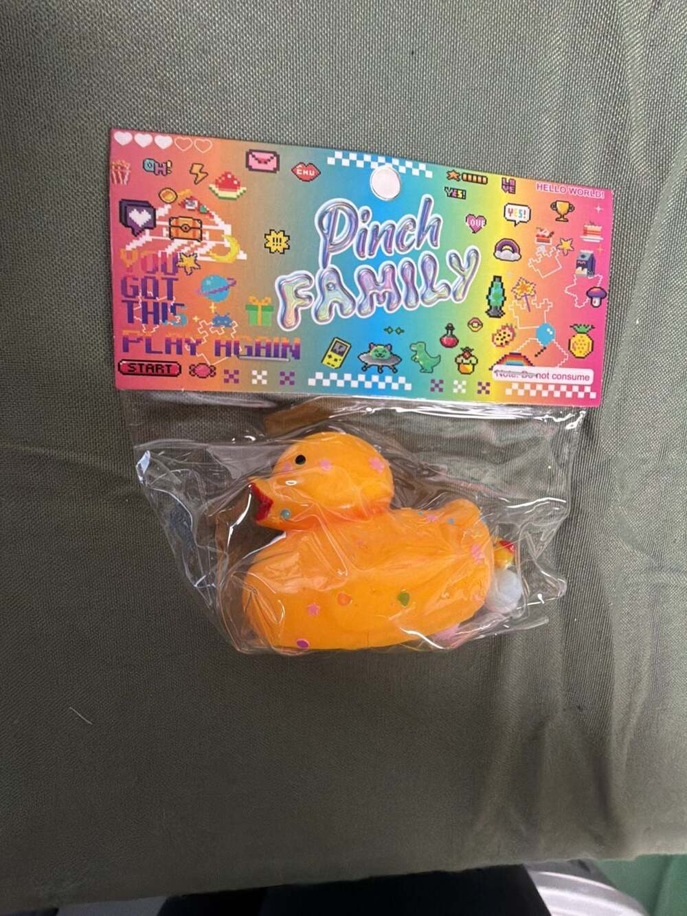 Pinch Family Rubber Ducky Squishy Toy